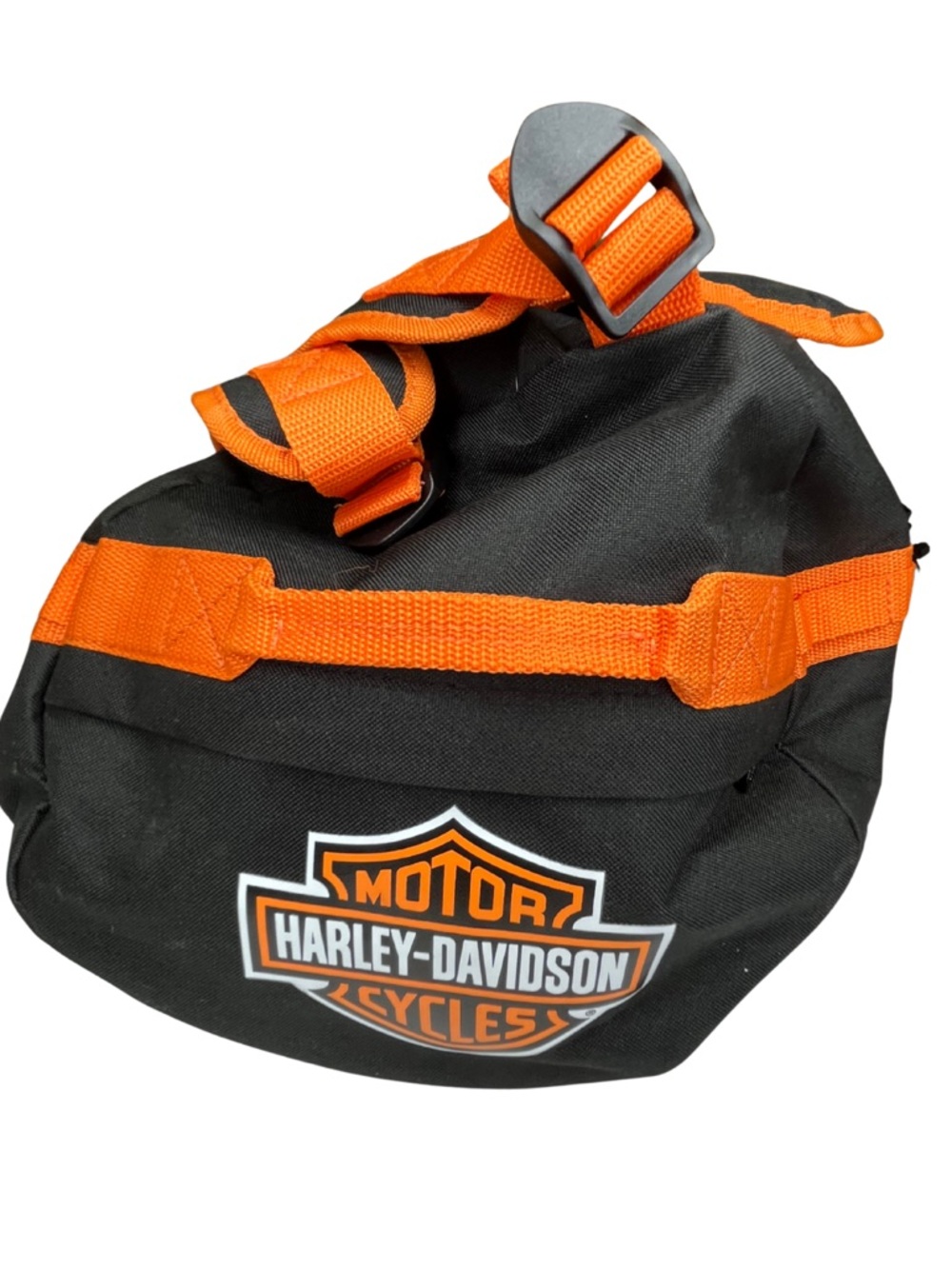 Harley-Davidson Black Orange Bar & Shield Duffel Bag Backpack Travel Gym Bag